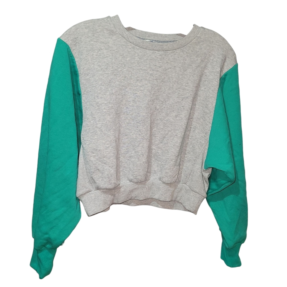 JoyLab Gray and Green/Turquoise Women's Sweatshirt